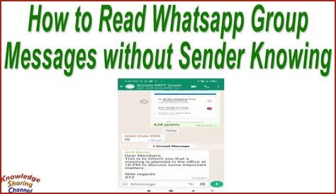 how to read whatsapp group messages without sender knowing?